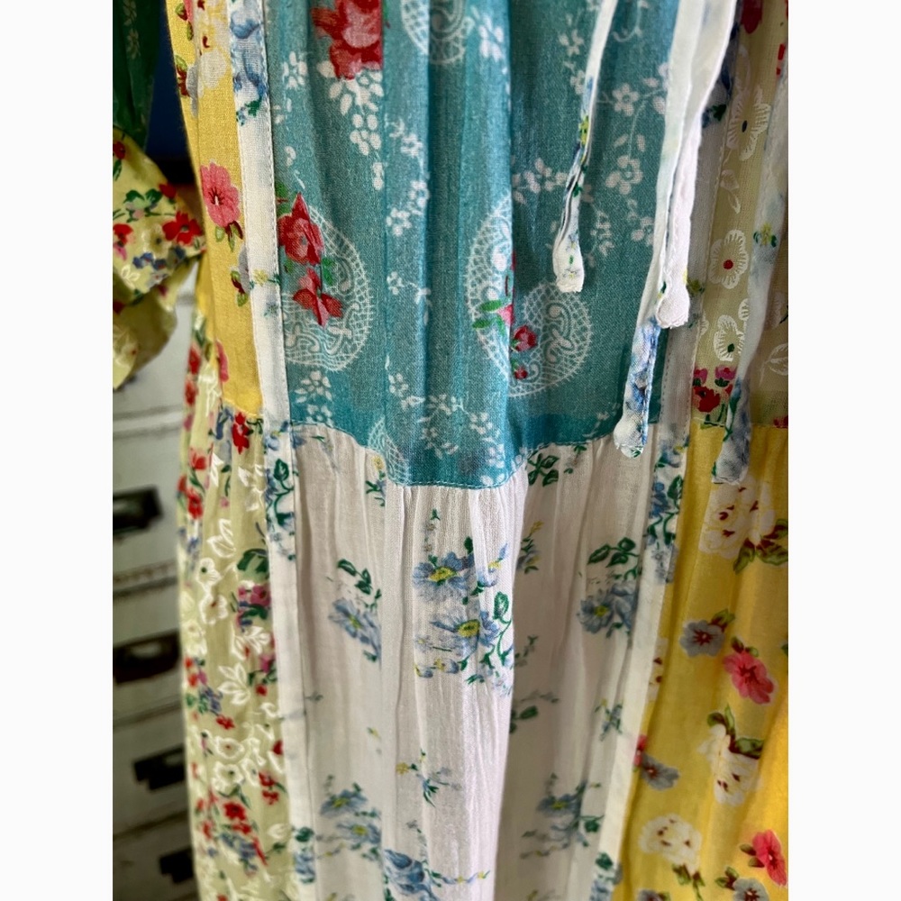 Loveshackfancy Bex Patchwork Midi Dress Xs - image 6